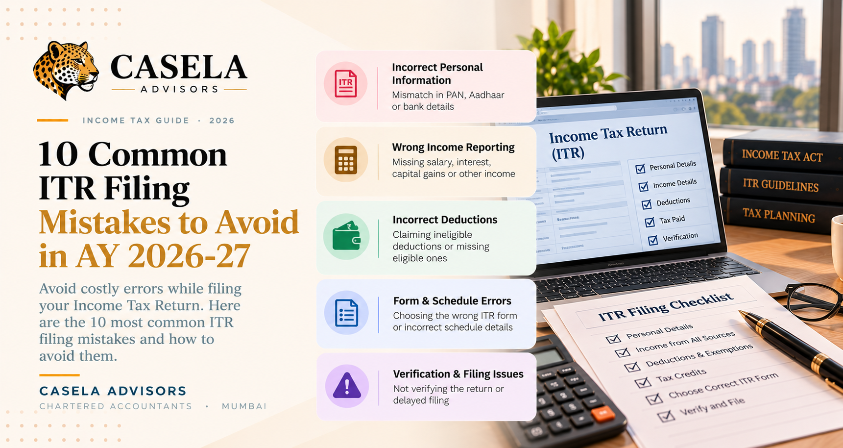 10 common ITR filing mistakes to avoid in AY 2026-27
